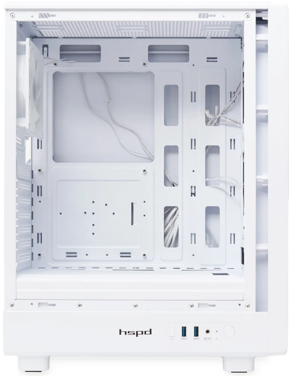 Корпус HSPD M510 белый без БП ATX 4x120mm ARGB 2xUSB3.0 audio