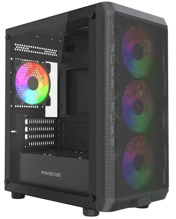 Корпус Powercase Mistral Micro EM22, Glass, 4x120mm fan FRGB, чёрный, ATX (CMMEM22B-L4)