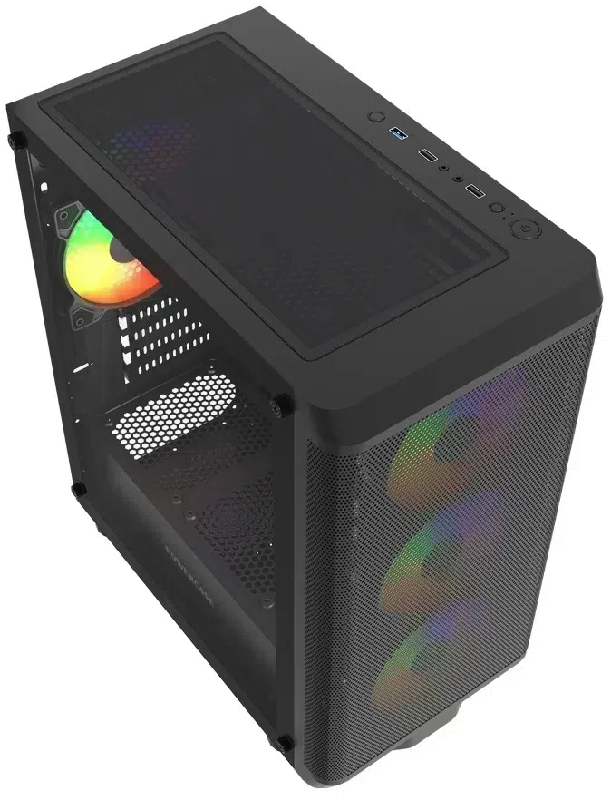 Корпус Powercase Mistral Micro EM22, Glass, 4x120mm fan FRGB, чёрный, ATX (CMMEM22B-L4)