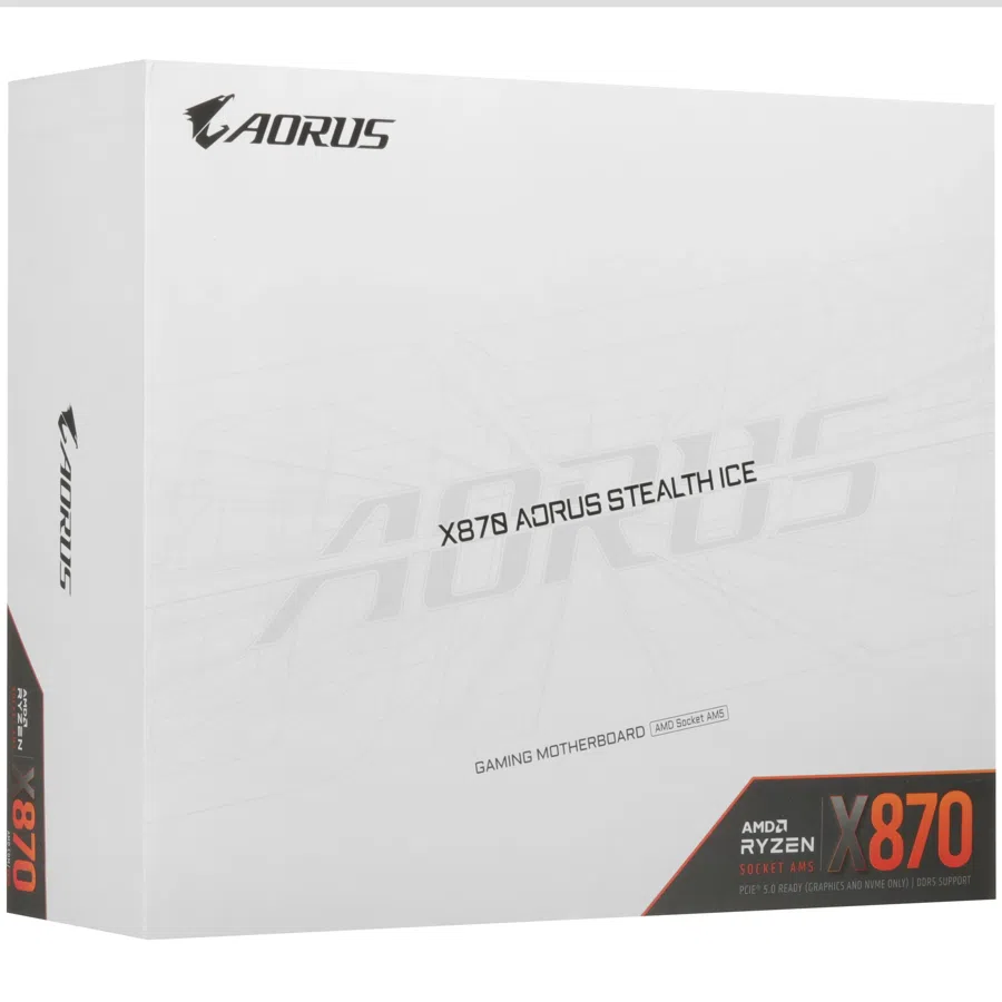 Материнская плата Gigabyte X870 AORUS STEALTH ICE Socket AM5 AMD X870 4xDDR5 ATX AC`97 8ch(7.1) 5Gigabit RAID+HDMI
