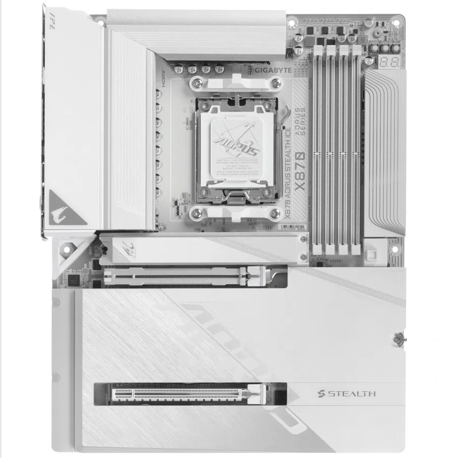 Материнская плата Gigabyte X870 AORUS STEALTH ICE Socket AM5 AMD X870 4xDDR5 ATX AC`97 8ch(7.1) 5Gigabit RAID+HDMI