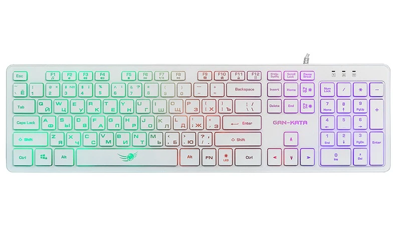 Клавиатура Dialog KGK-17U Gan-Kata RGB белый USB кабель 1.6м