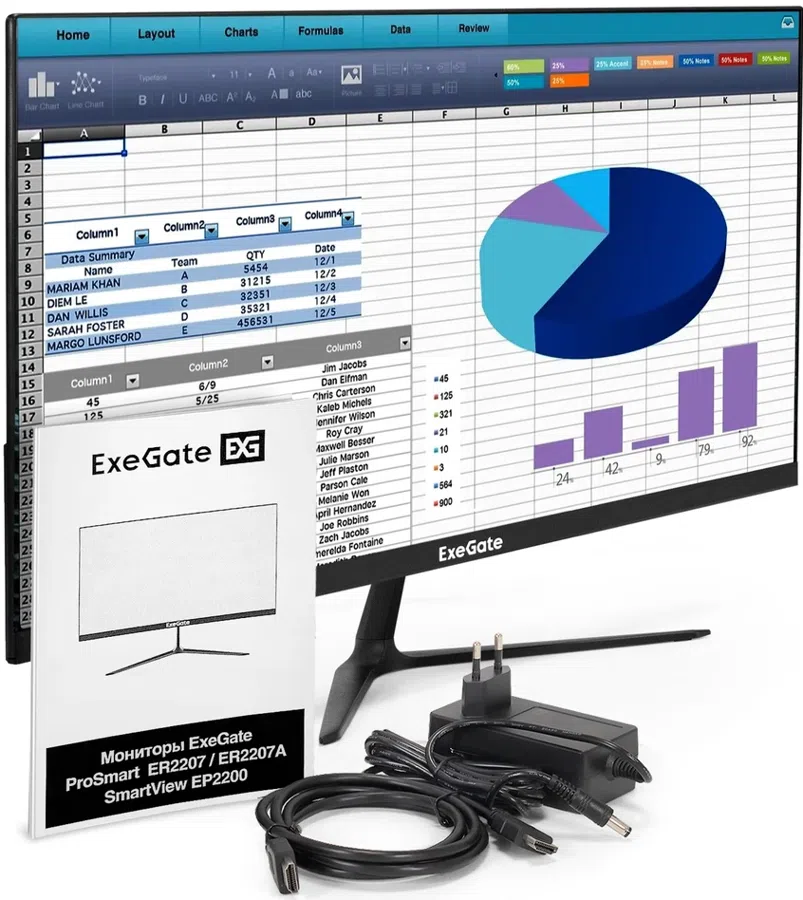 Монитор ExeGate 21.5" ProSmart ER2207 черный VA LED 5ms 16:9 HDMI матовая 250cd 178гр/178гр 1920x1080 100Hz VGA 2.9кг