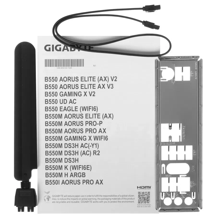 Материнская плата Gigabyte B550M K WIFI6E Soc-AM4 AMD B550 4xDDR4 mATX AC`97 8ch(7.1) GbLAN RAID+HDMI+DP