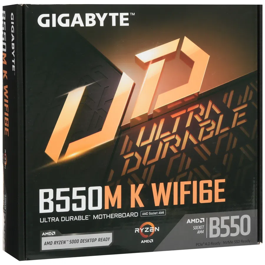 Материнская плата Gigabyte B550M K WIFI6E Soc-AM4 AMD B550 4xDDR4 mATX AC`97 8ch(7.1) GbLAN RAID+HDMI+DP