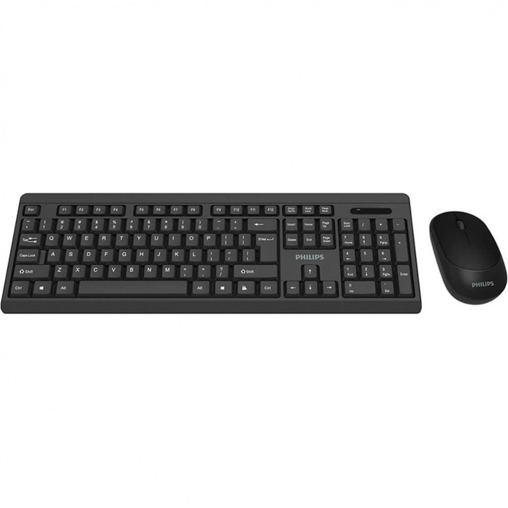 Клавиатура + мышь Philips SPT6324 клав:черный мышь:черный USB беспроводная