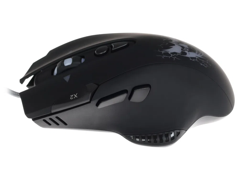 Мышь Qumo Devastator M12 серый оптическая (3200dpi) USB (8but)
