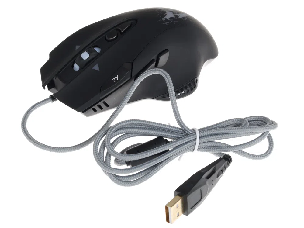 Мышь Qumo Devastator M12 серый оптическая (3200dpi) USB (8but)