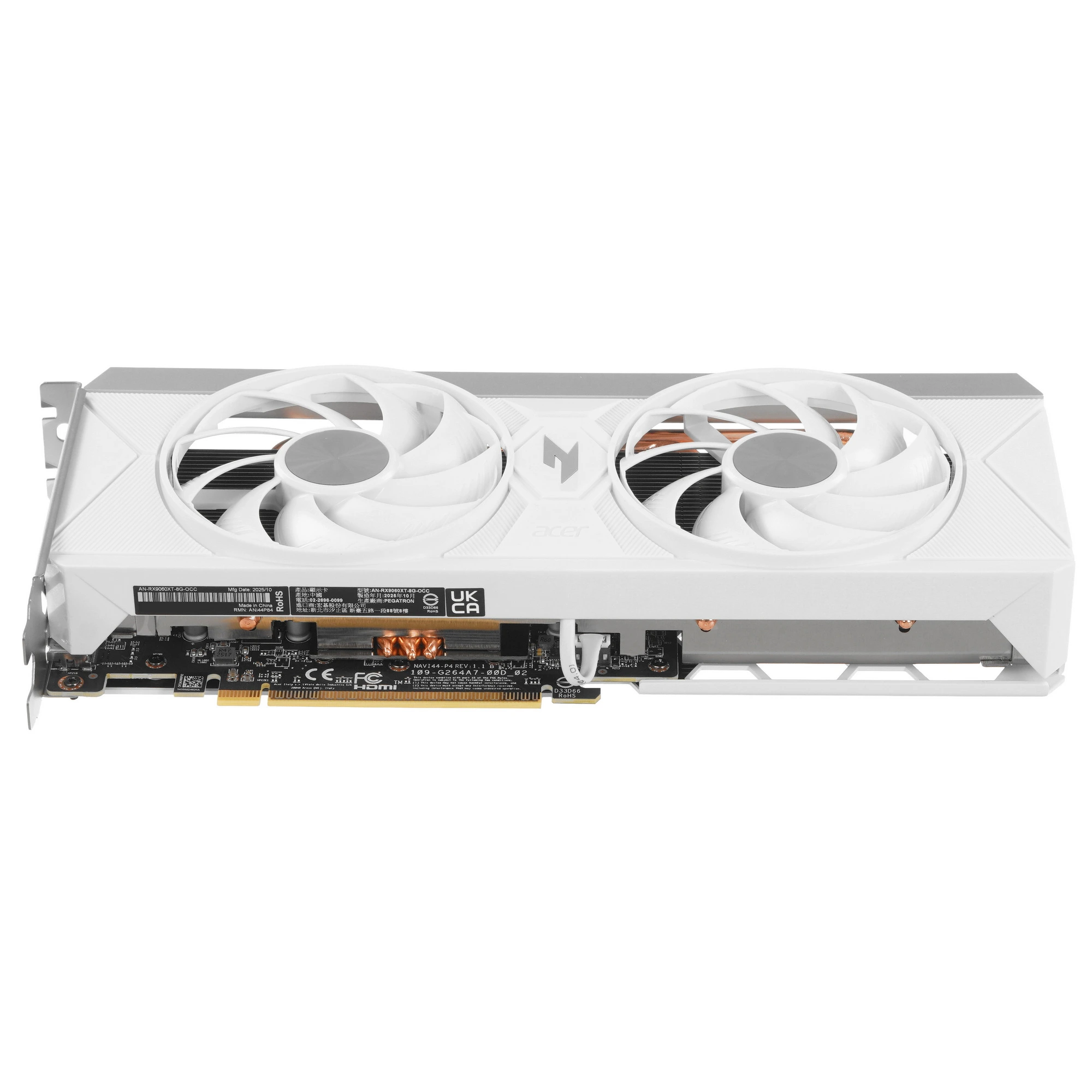Видеокарта Acer PCI-E 5.0 DP.Z4UWW.P02 AMD RADEON RX 9060 XT NITRO OC White Edition 8GB 128bit GDDR6 3320/20000 HDMIx1 DPx2 HDCP Ret