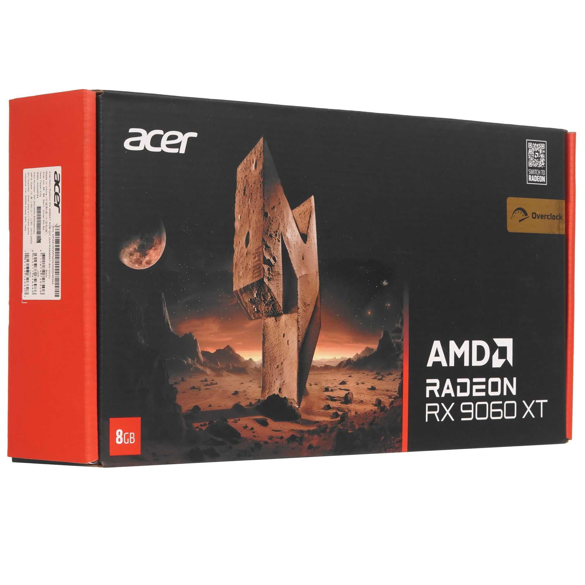 Видеокарта Acer PCI-E 5.0 DP.Z4UWW.P02 AMD RADEON RX 9060 XT NITRO OC White Edition 8GB 128bit GDDR6 3320/20000 HDMIx1 DPx2 HDCP Ret