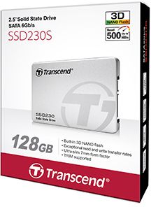 Накопитель SSD Transcend SATA-III 128GB TS128GSSD230S 230S 2.5" 0.3 DWPD