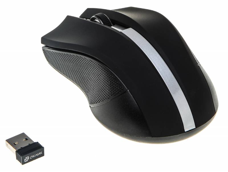 Мышь Оклик 615MW черный/серебристый оптическая (1000dpi) беспроводная USB для ноутбука (3but)