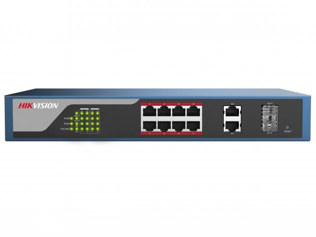 Коммутатор Hikvision DS-3E1310P-EI/M (L2) 8x100Мбит/с 2SFP 123W