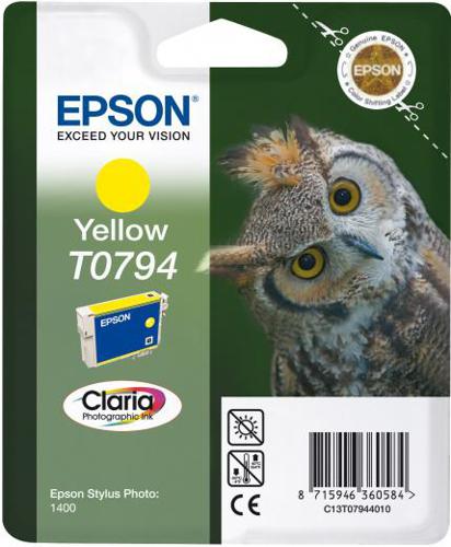 Картридж струйный Epson T0794 C13T07944010 желтый (715стр.) (11.1мл) для Epson P50/PX660