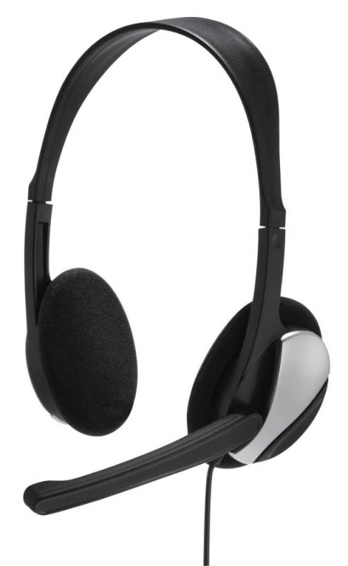 Наушники с микрофоном Hama Essential HS-P100 черный 2м накладные оголовье (00139900)