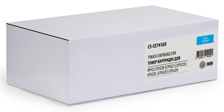 Картридж лазерный Cactus CS-CE741AV голубой (7300стр.) для HP CLJ CP5220/CP5221