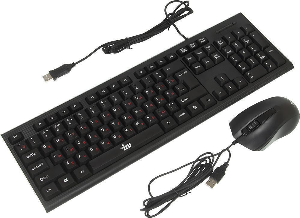 Клавиатура + мышь Оклик 621M IRU клав:черный мышь:черный USB