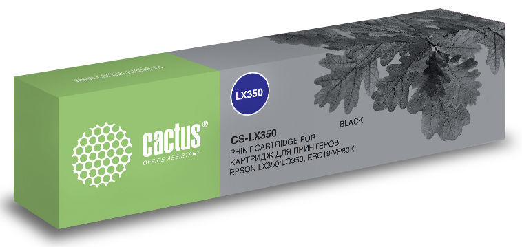 Картридж матричный Cactus CS-LX350 черный для Epson LX350/LQ350/ERC19/VP80K