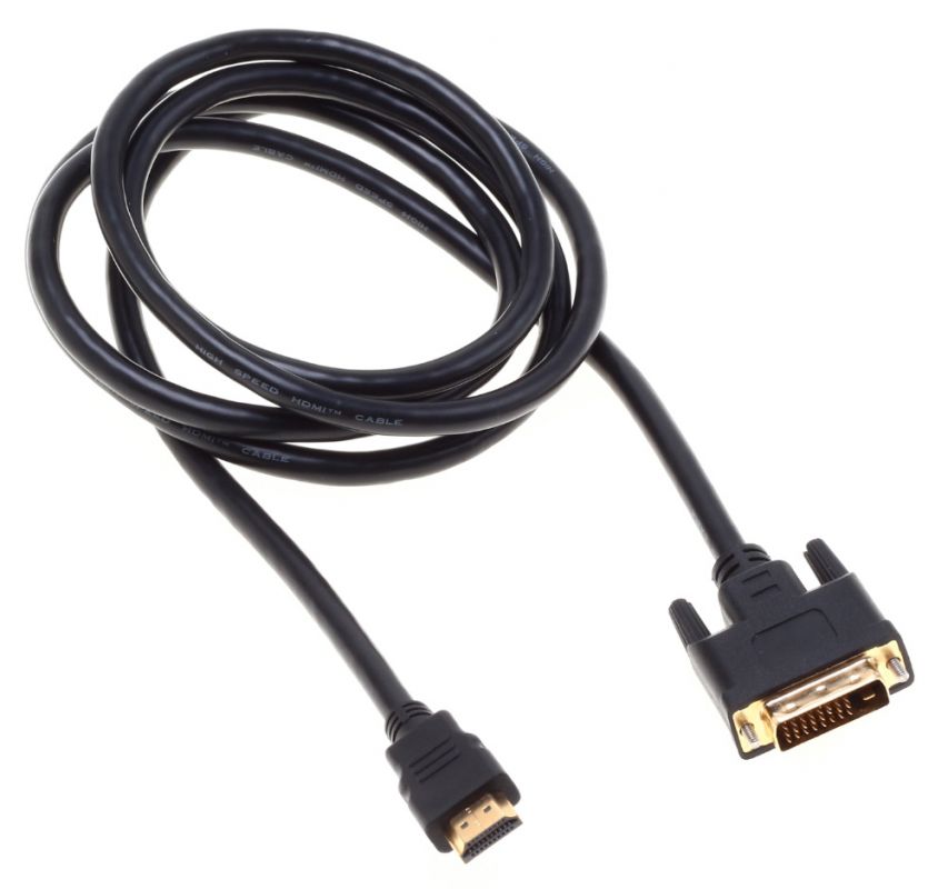 Кабель аудио-видео Buro HDMI (m)/DVI-D (Dual Link) (m) 1.8м. позолоч.конт. черный (BHP RET HDMI_DVI18)