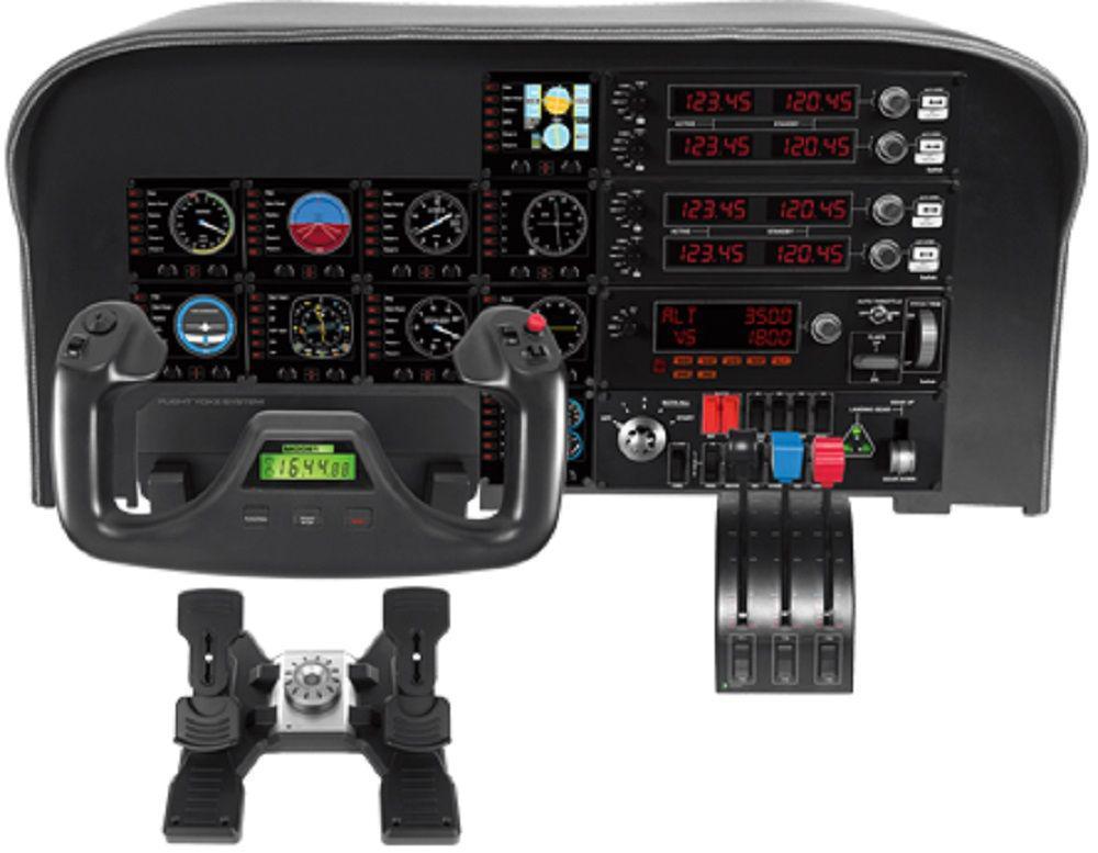 Панель радиоприборов Logitech G Saitek Pro Flight Instrument Panel черный USB виброотдача