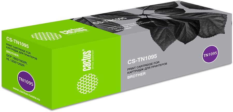 Картридж лазерный Cactus CS-TN1095 TN-1095 черный (1500стр.) для Brother DCP 1602/1602R, HL 1202/1202R