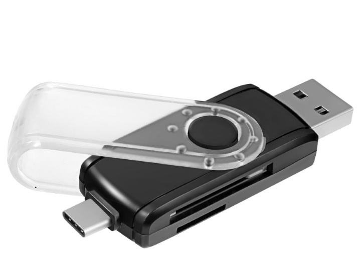 Устройство чтения карт памяти USB 3.0/Type C/OTG Ginzzu GR-588UB черный