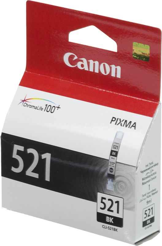 Картридж струйный Canon CLI-521BK 2933B004 черный для Canon iP3600/4600/MP540/620/630/980