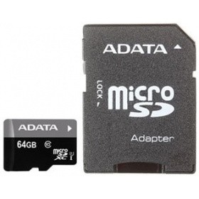 Флеш карта microSDXC 64GB A-Data UHS-1 CL10 (AUSDX64GUICL10-RA1) + SD adaptor