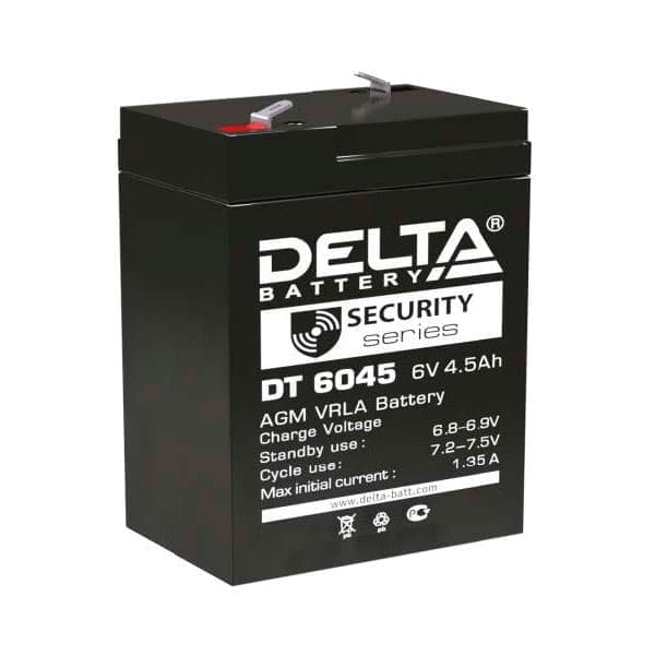 Аккумулятор Delta DT 6045 (6V,  4.5Ah) для слаботочных систем