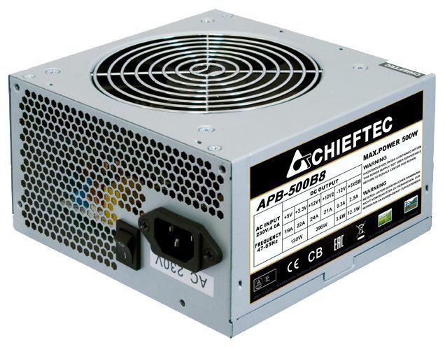 Блок питания Chieftec ATX 500W Value APB-500B8 (ATX 2.3, Active PFC, 120mm fan) OEM