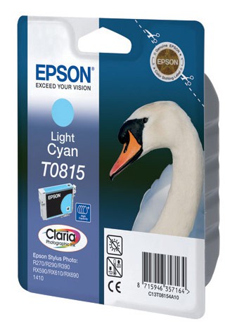 Картридж струйный Epson T0815 C13T11154A10 светло-голубой (540стр.) (11.1мл) для Epson R270/290/RX590