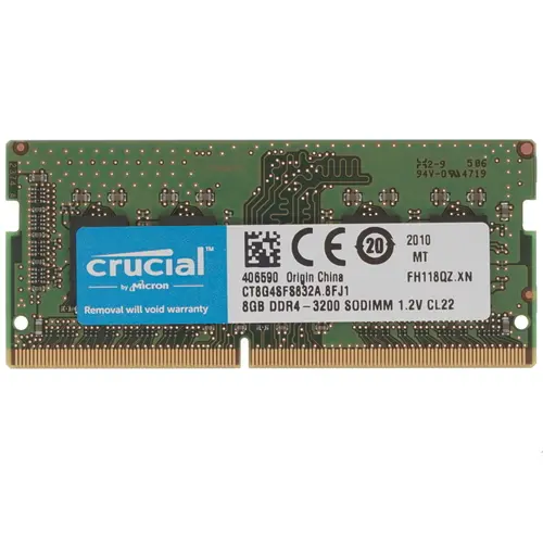 Память DDR4 8GB 3200MHz Crucial SCT8G4SFS832A SO-DIMM PC4-25600 CL22 SR x8 Unbuffered 260pin