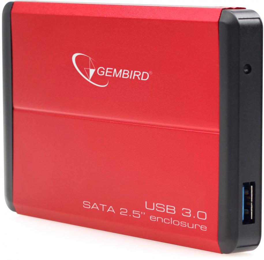 Внешний корпус 2.5" Gembird EE2-U3S-2-R, красный, USB 3.0, SATA