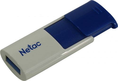 Флеш Диск Netac 64Gb U182 Blue, USB3.0, сдвижной корпус, пластиковая, бело-синий