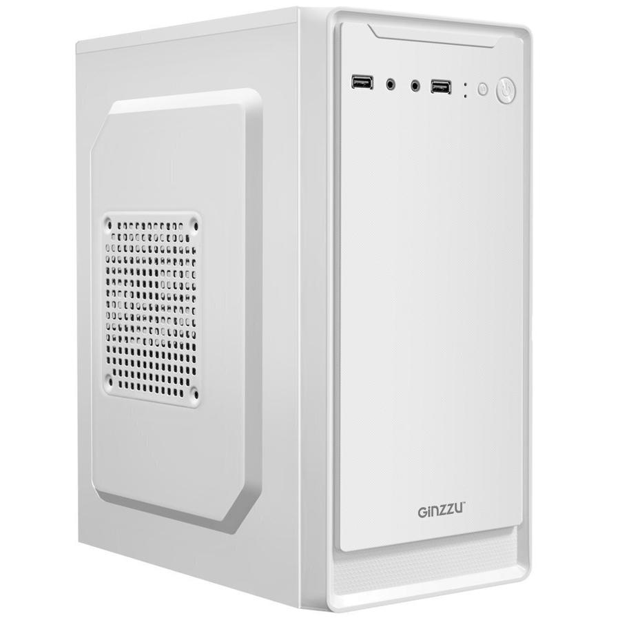 Корпус MiniTower Ginzzu B185 White mATX, 2xUSB2.0, белый, без БП