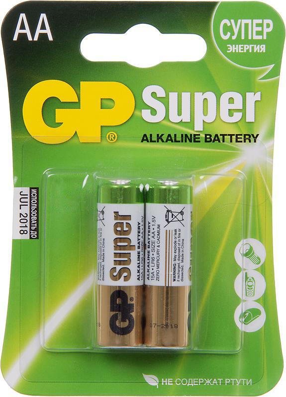 Батарея GP Super Alkaline 15A LR6 AA (2шт)