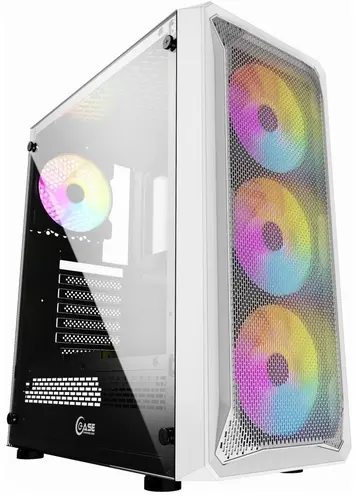Корпус Powercase Mistral Z4 White TG Mesh 4x 120mm 5-color LED fan, белый, ATX