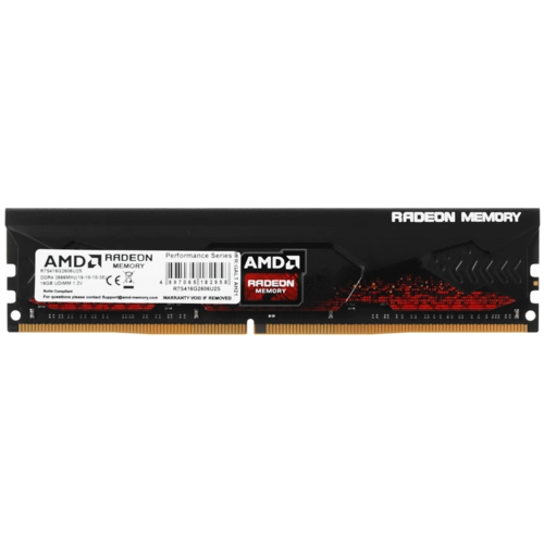 Память DDR4 16GB 2666MHz AMD Radeon R7 Performance Series Black Gaming Memory R7S416G2606U2S Non-ECC, CL16, 1.2V, Heat Shield, RTL