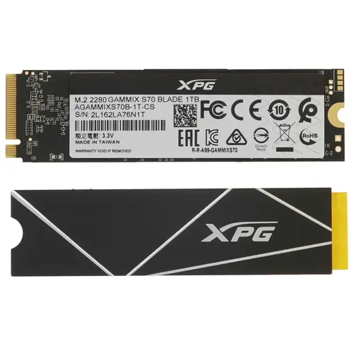 Накопитель SSD A-Data PCI-E 4.0 x4 1Tb XPG GAMMIX S70 BLADE M.2 2280 NVMe 7400/5500 Heatsink RTL