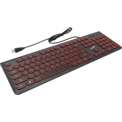 Клавиатура проводная Genius SlimStar 260 красно-черный 104 кл. USB
