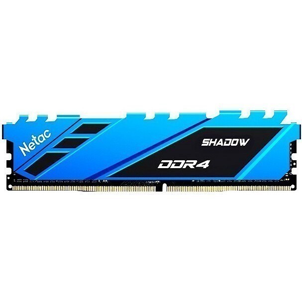 Память DDR4 8Gb 3200Mhz Netac Shadow NTSDD4P32SP-08B PC25600 C16 Blue с радиатором