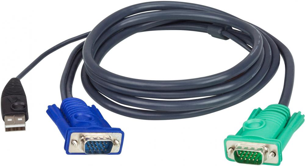 Кабель Aten 2L-5203U VGA (m) VGA (m) 3м черный