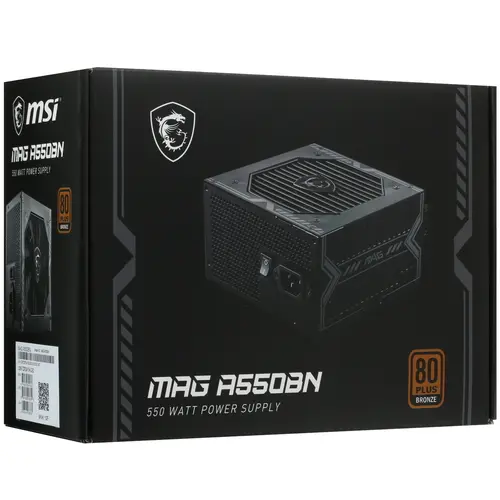 Блок питания MSI ATX 550W MAG A550BN 80 Plus Bronze, Non-Modular, Color Box