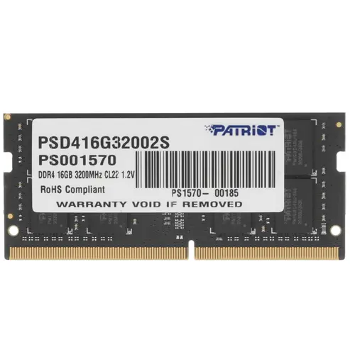 Память DDR4 16Gb 3200Mhz Patriot PSD416G32002S Signature PC25600 SO-DIMM