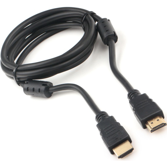 Кабель HDMI Cablexpert CCF2-HDMI4-6, 1,8м, v2.0, 19M/19M, черный, позол.разъемы, экран, 2 ферр кольца, пакет
