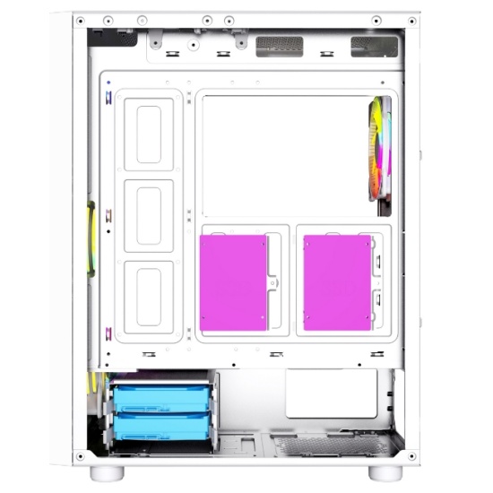 Корпус Powercase Alisio X4W Tempered Glass, 4x 120mm RGB fan, белый, ATX (CAXW-L4)