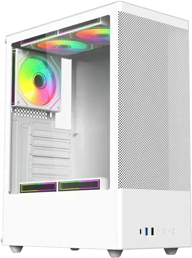 Корпус ACD Citadel 108W белый без БП ATX 1xType-C 2xUSB audio Mesh TG
