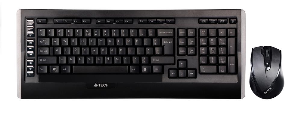 Клавиатура + мышь A4Tech 9300F клав:черный мышь:черный USB беспроводная Multimedia
