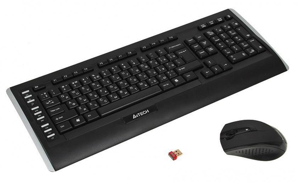 Клавиатура + мышь A4Tech 9300F клав:черный мышь:черный USB беспроводная Multimedia