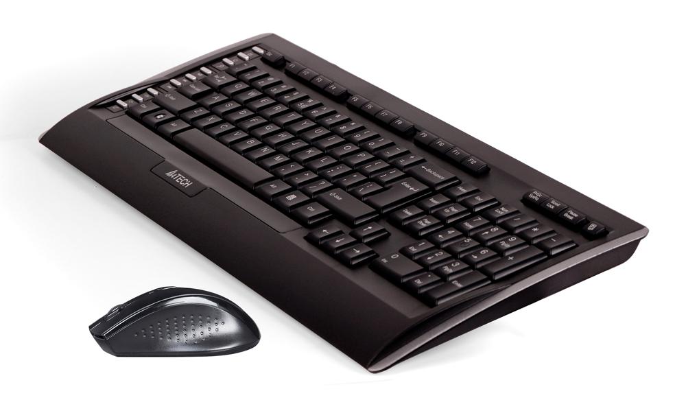 Клавиатура + мышь A4Tech 9300F клав:черный мышь:черный USB беспроводная Multimedia